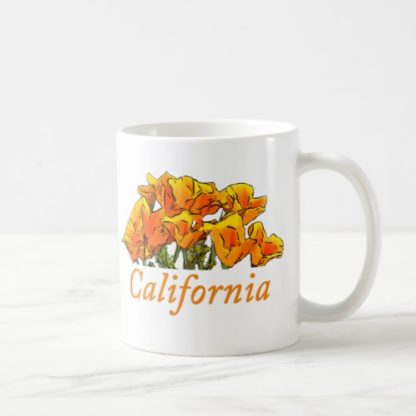 california   poppies   with   california   text   coffee   mug