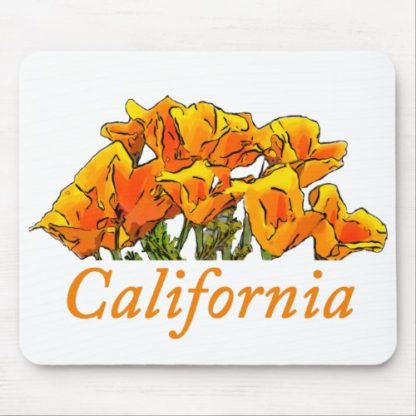 california   poppies   with   california   text   mouse   pad