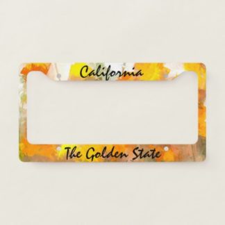 california   the   golden   state   text   with   poppies   license   plate   frame
