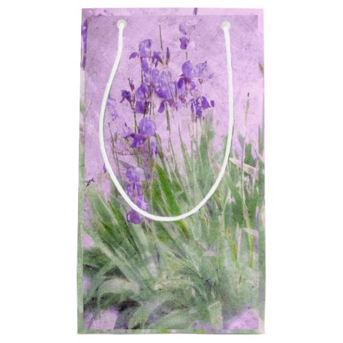 classic   purple   irises   digital   watercolor   floral   small   gift   bag