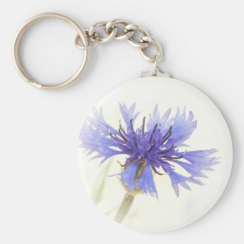 high-contrast-blue-cornflower-floral-photo-keychain