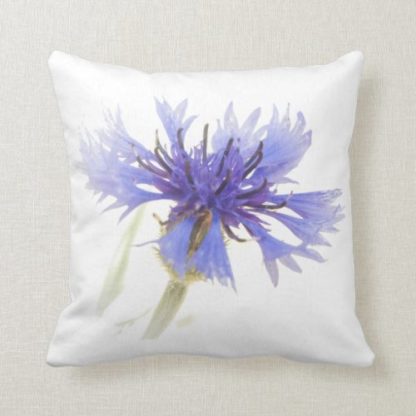 high   contrast   blue   cornflower   floral   photo   throw   pillow
