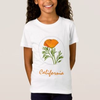 orange   california   text   a   golden   poppy   in   a   circle   t   shirt
