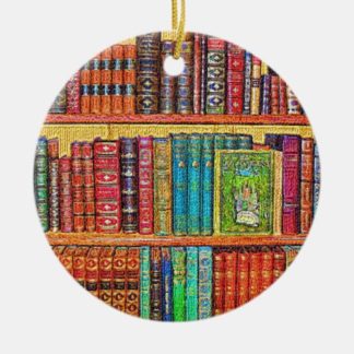 library-books-ceramic-ornament