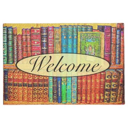 library books doormat, welcome