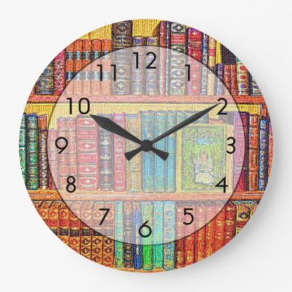 library books large round clock
