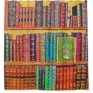 library-books-shower-curtain
