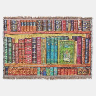 library-books-throw-blanket