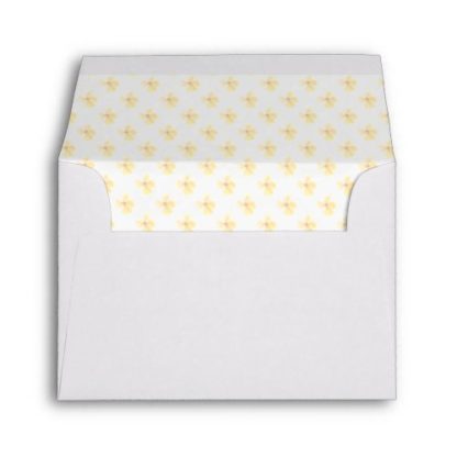 envelope lined with a subtle pattern of tiny california poppies