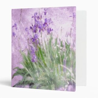 binder with purple irises watercolor