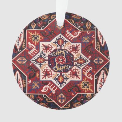 red and blue persian design ornament