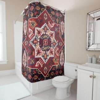 red-blue-persian-design-shower-curtain
