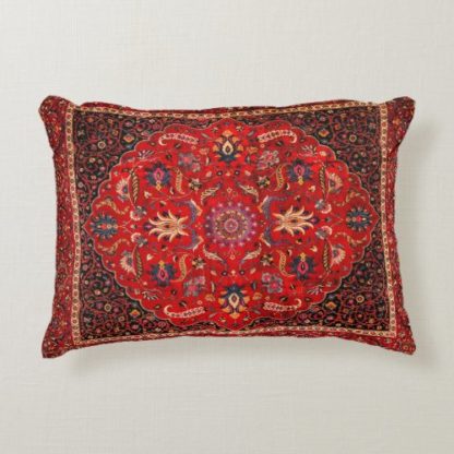 red persian rug decorative pillow