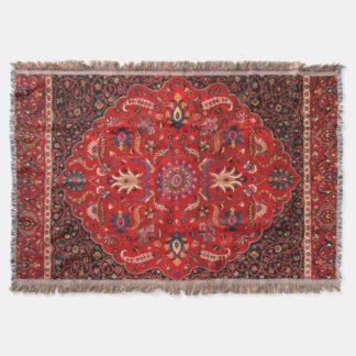 red-persian-rug-from-mashhad-throw-blanket