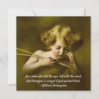 cupid asleep card with shakespeare quote