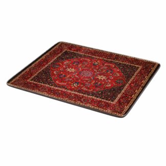 red persian rug cutting board